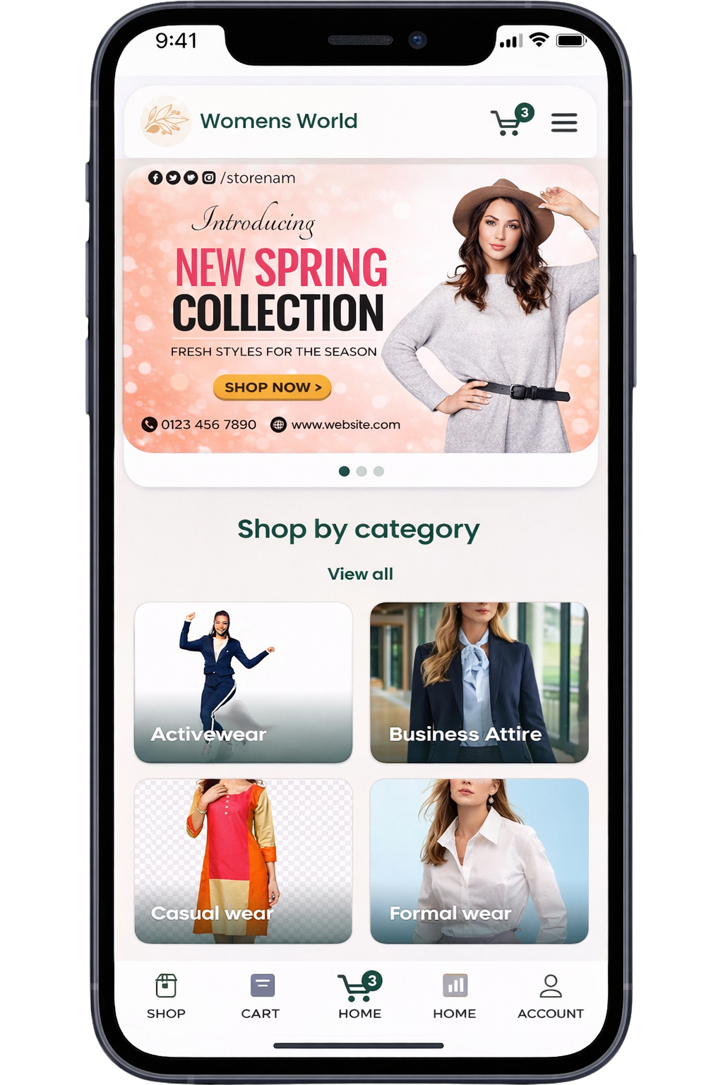 Your online store — storefront and catalog preview